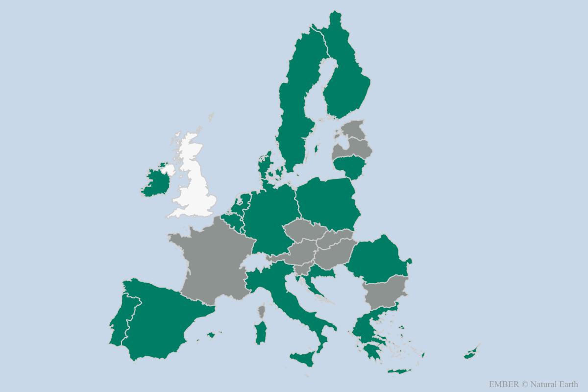 Kart over EU og medlemslandene.